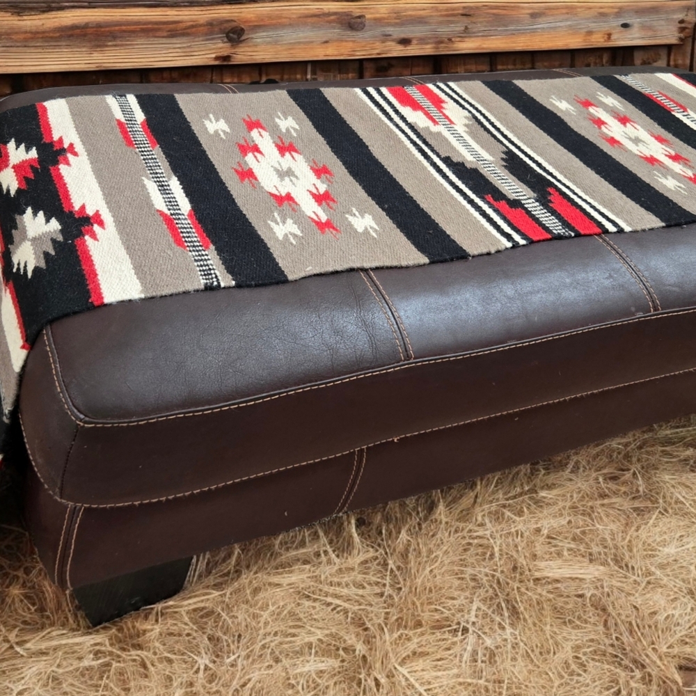 Southwestern Patterned Throw Blanket - Black, Red, Cream